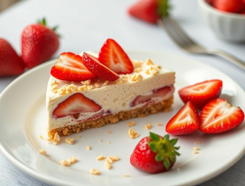 Sweet Strawberry Crunchy Cheesy No Bake