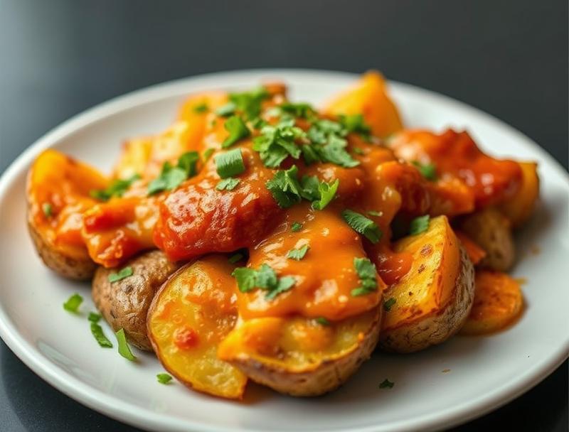 Crispy Buffalo Soft Smashed Spicy Potatoes