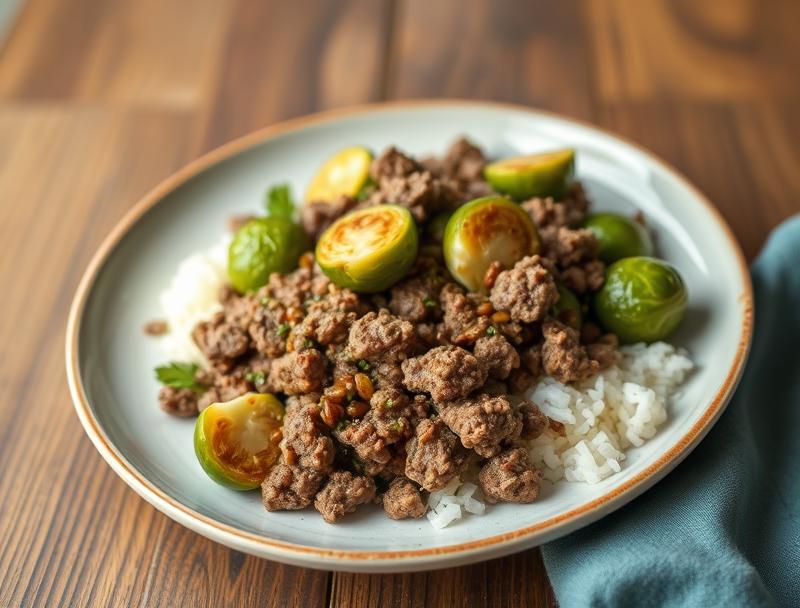 Savory Beef Quick Healthy Brussels Sprouts