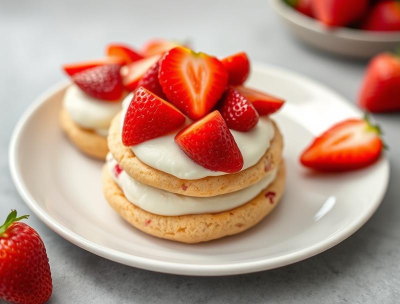 Sweet Strawberry Cheesy Soft Baked Cookies