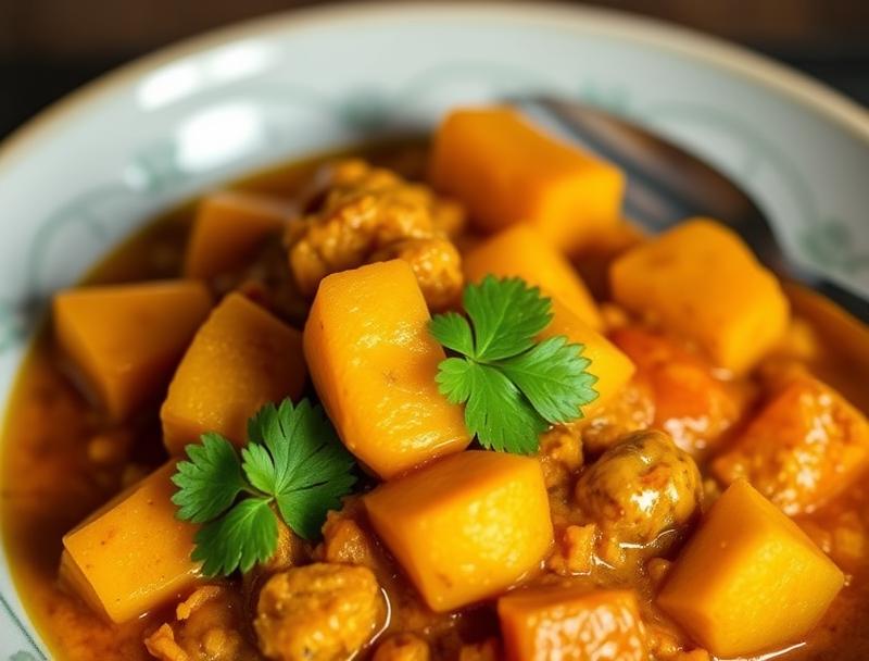 Sweet Spicy Plantain Rich Caribbean Curry