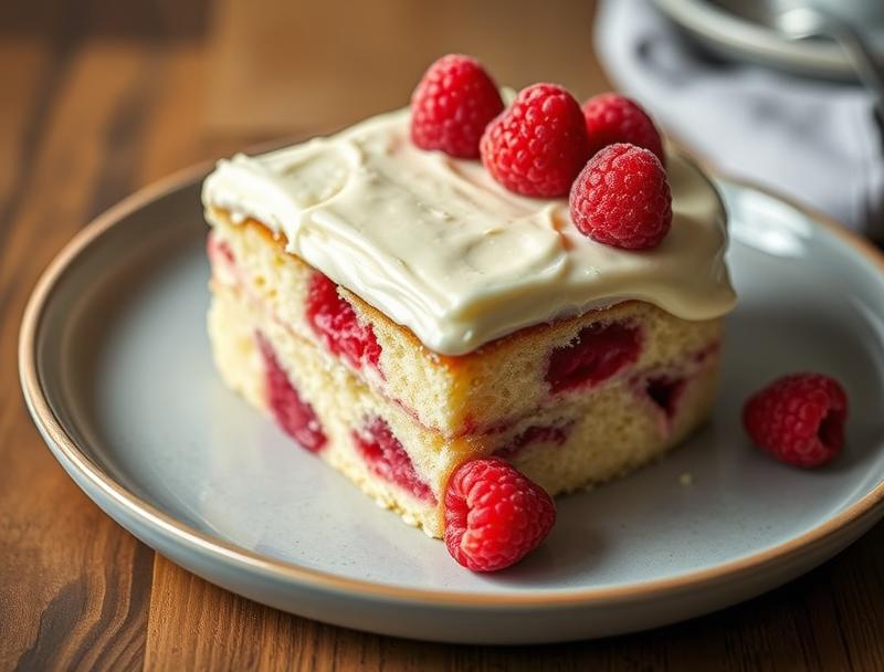 Sweet White Chocolate Rich Raspberry Cake