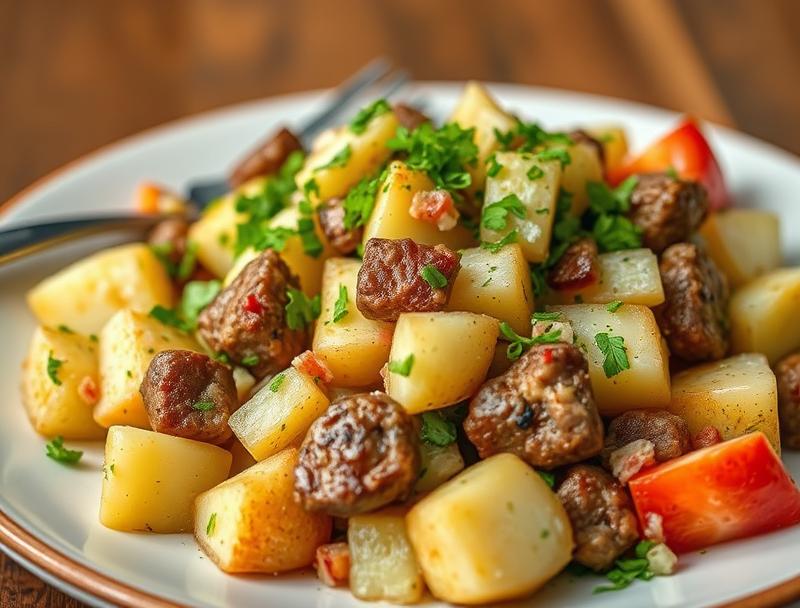 Creamy Quick Steak Savory Potato Salad