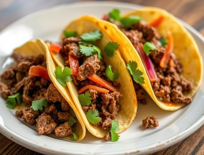 Spicy Ground Beef Quick Savory Tacos