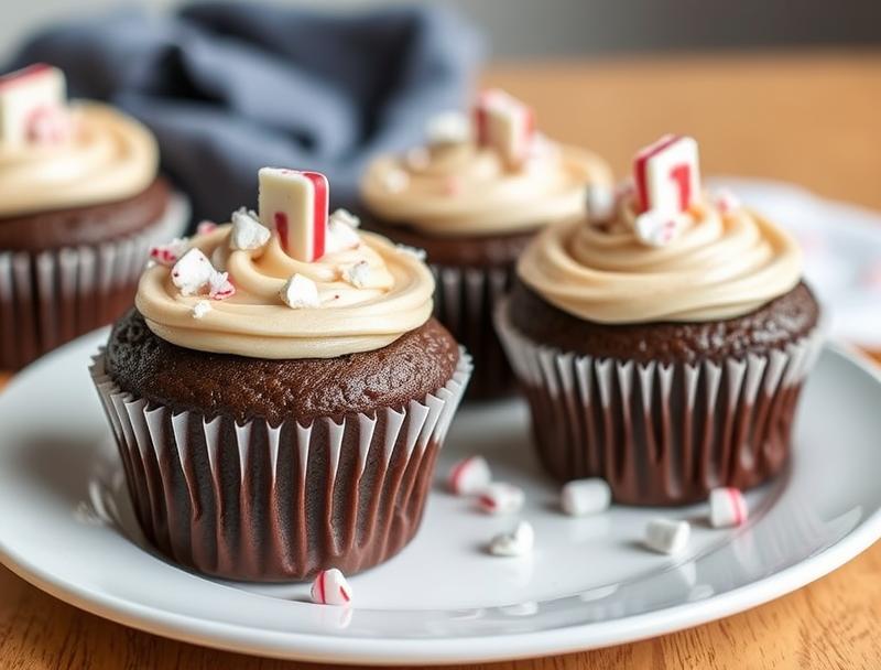 Sweet Peppermint Rich Chocolate Moist Cupcakes