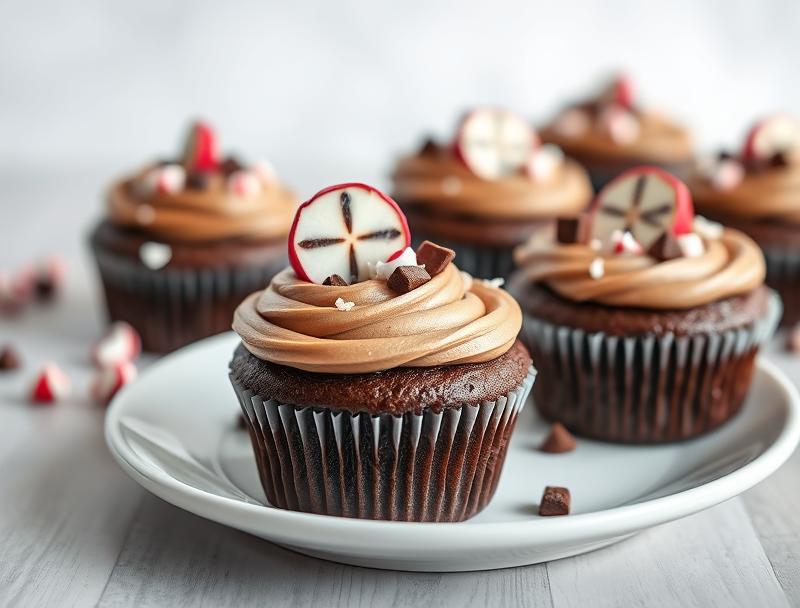 Sweet Peppermint Rich Mocha Chocolate Cupcakes