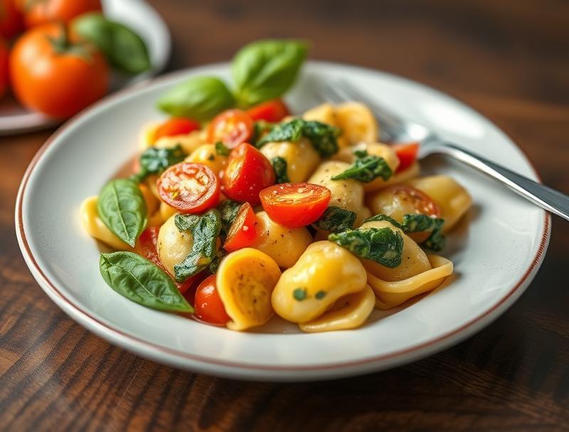 Creamy Rich Spinach Savory Tomato Tortellini