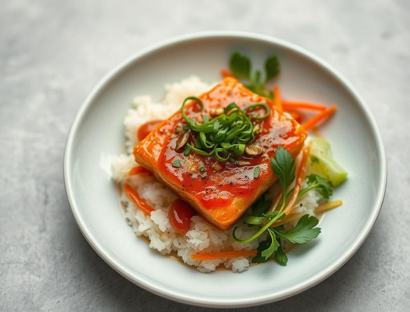 Sweet Spicy Salmon Savory Ginger Bowl