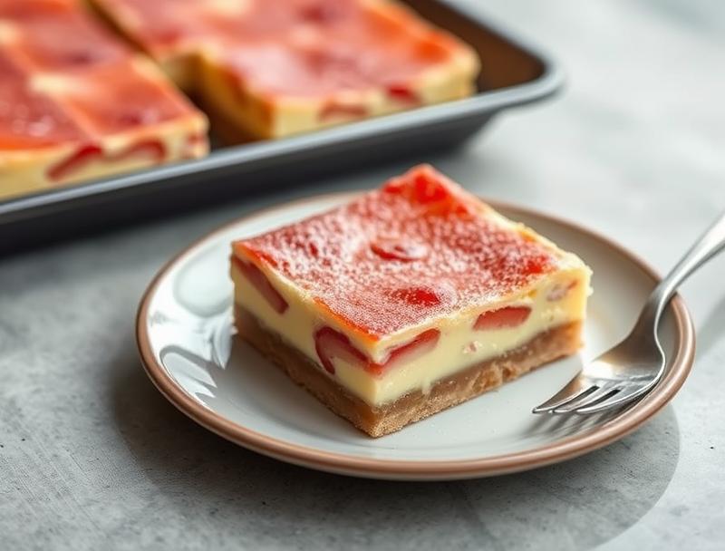 Sweet Rhubarb Creamy Rich Custard Bars