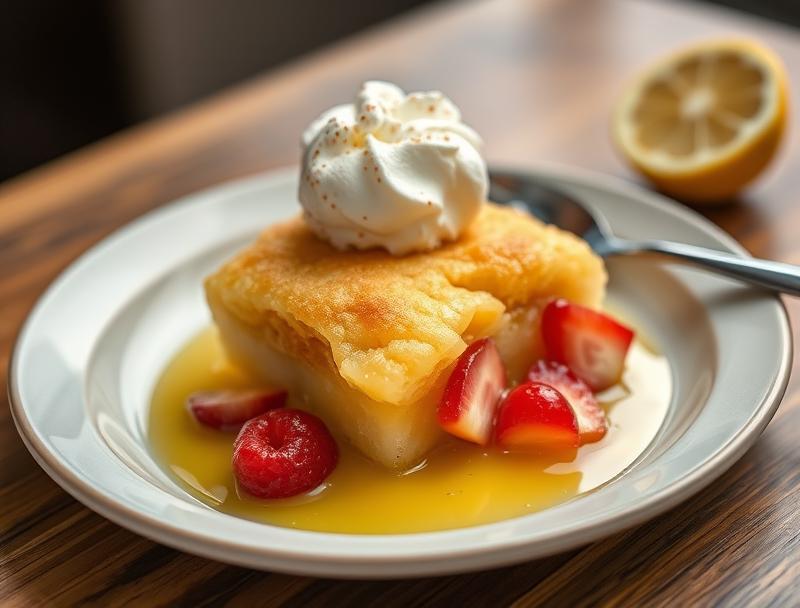 Sweet Lemon Fast Magic Cheesy Cobbler