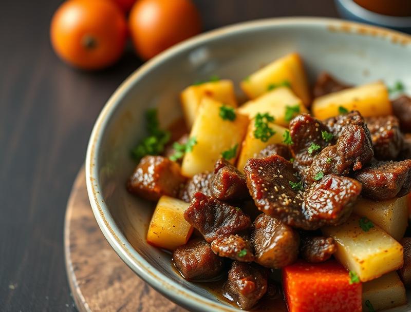 Savory Steak Hot Spicy Potato Bowls