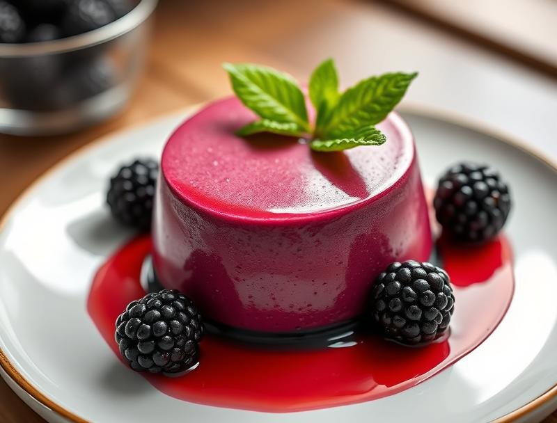 Creamy Sweet Mousse Dark Blackberry Dessert