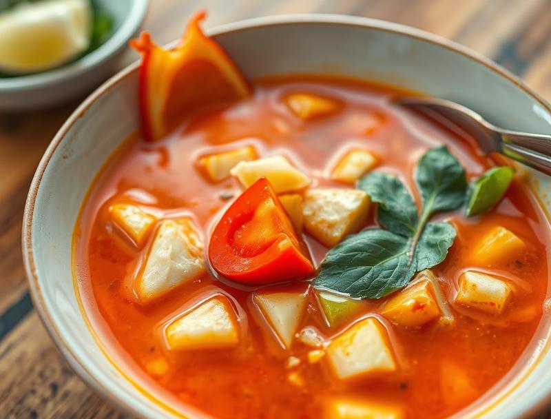 Spicy Thai Tom Yum Savory Hot Soup