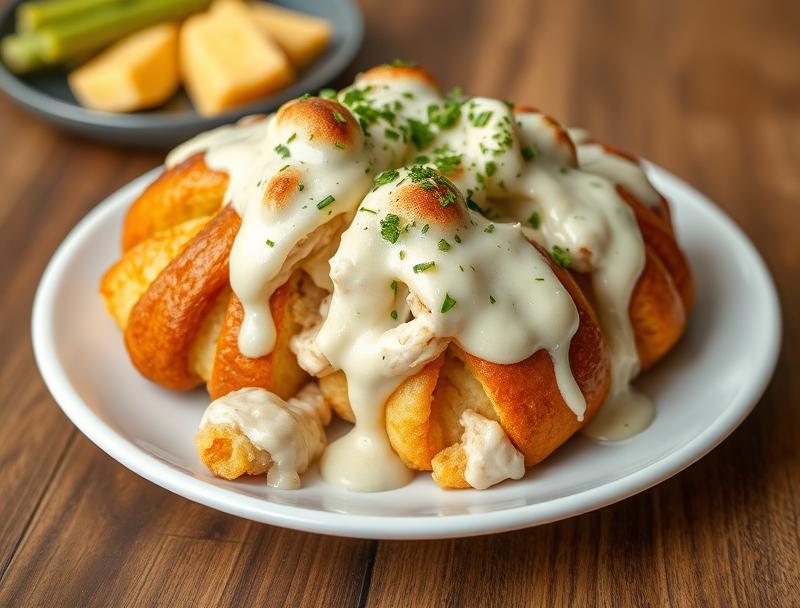 Creamy Quick Chicken Savory Cheesy Bread