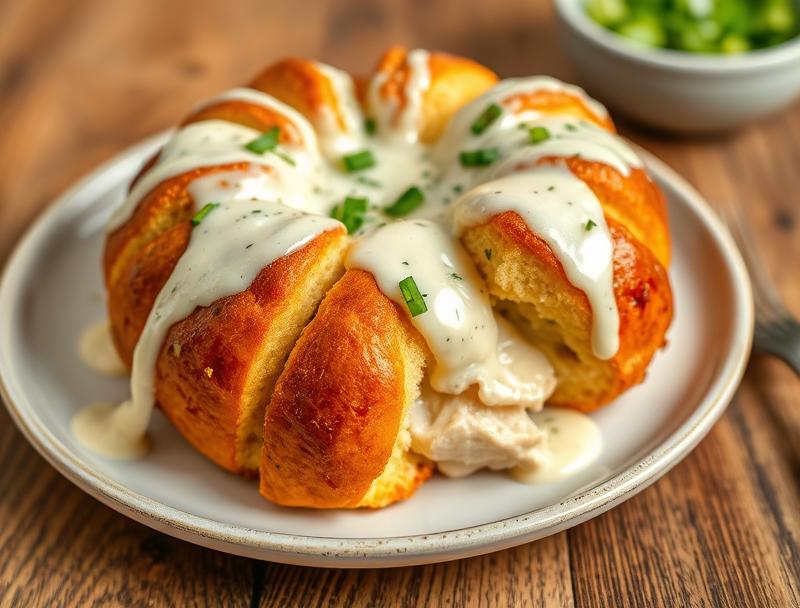 Creamy Rich Chicken Savory Cheesy Bread