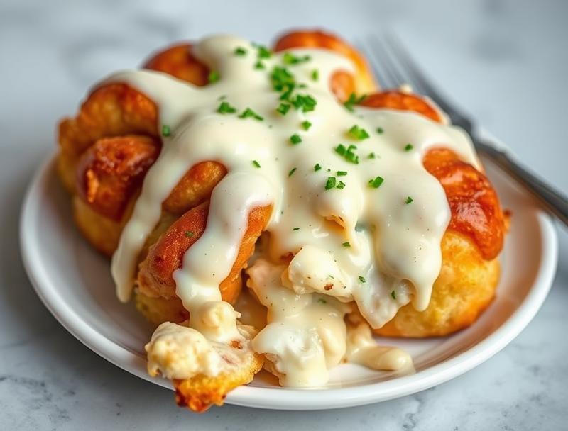 Creamy Chicken Rich Alfredo Cheesy Bread