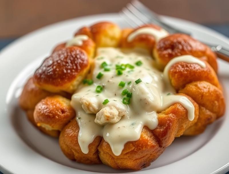 Creamy Chicken Rich Monkey Cheesy Bread
