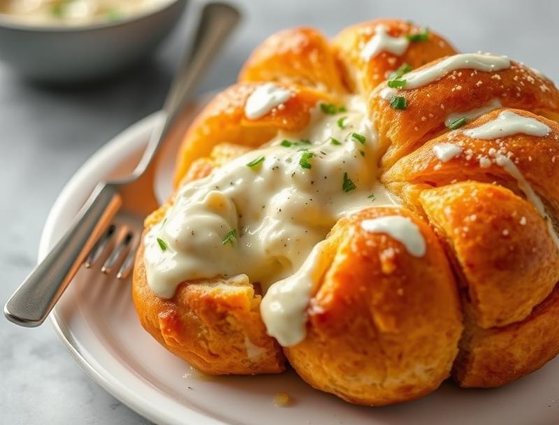 Creamy Chicken Rich Monkey Cheesy Bread