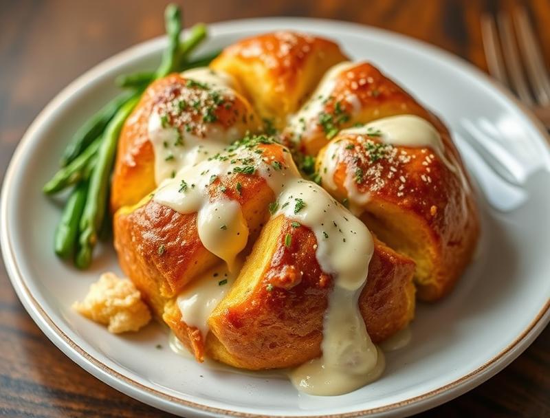 Creamy Chicken Rich Monkey Cheesy Bread