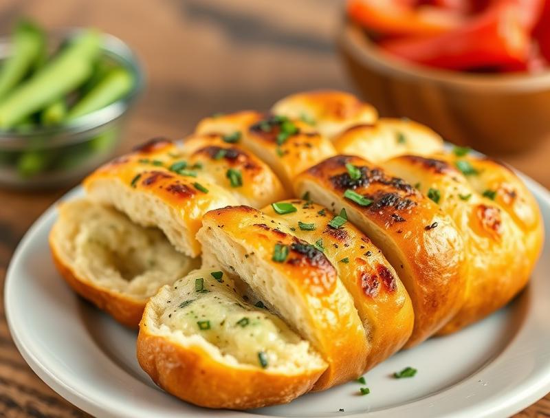 Soft Garlic Buttery Quick Cheesy Bread