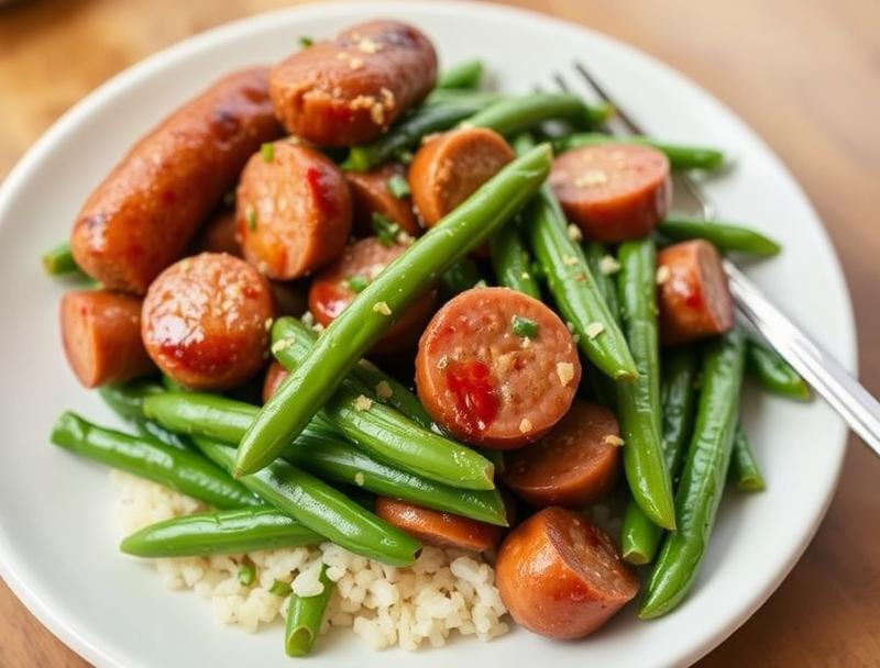Savory Quick Kielbasa Sweet Green Beans