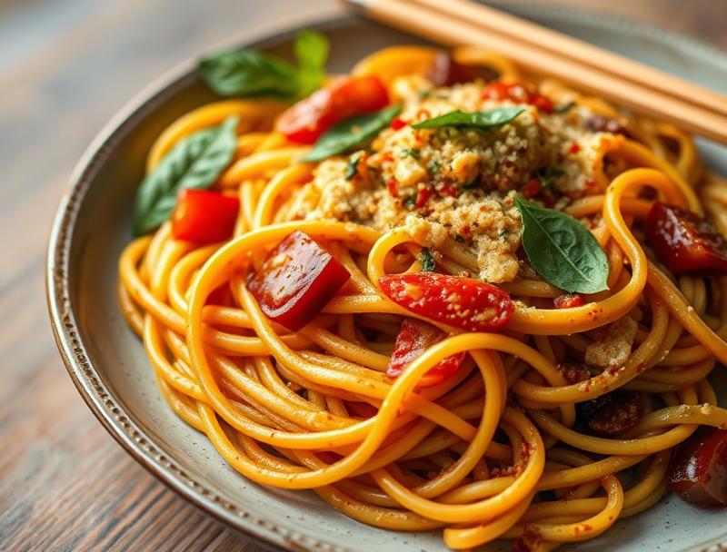 Savory Italian Spicy Drunken Rich Noodles