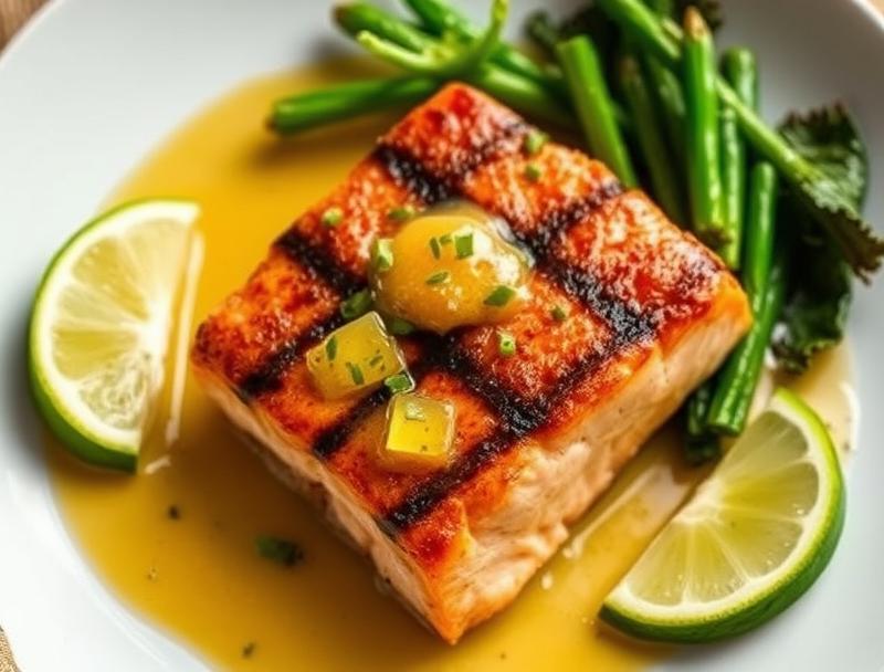 Quick Salmon Garlic Sweet Lime Sauce