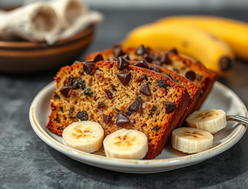 Sweet Chocolate Chip Moist Banana Bread
