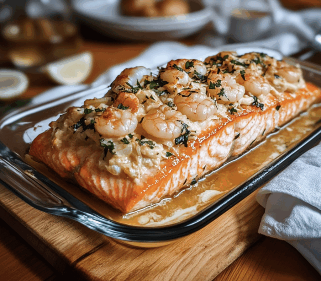 Crab and Shrimp Stuffed Salmon