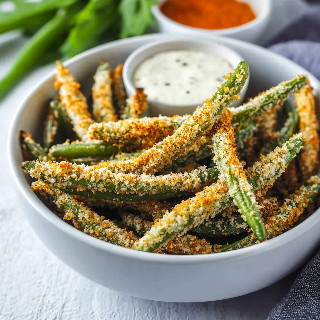 Crispy Parmesan Air Fryer Green Beans