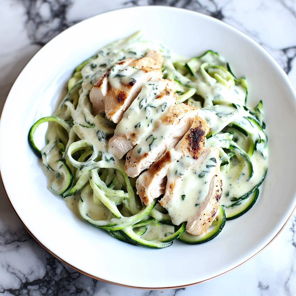 Easy Chicken and Creamy Alfredo Zoodles
