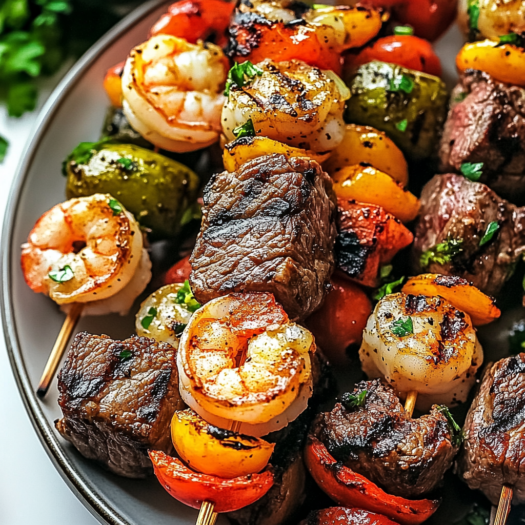 Grilled Steak & Shrimp Kabobs
