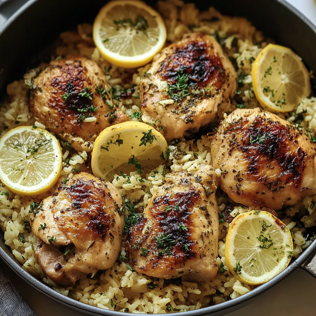 One Pot Lemon Herb Chicken and Rice