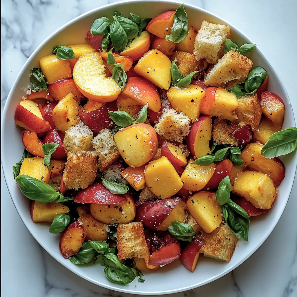 Peach Panzanella Salad