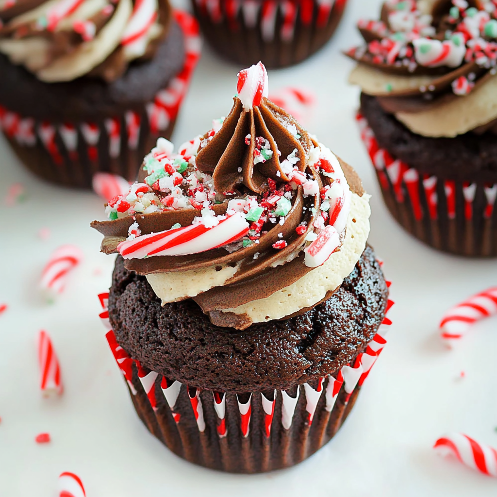 Peppermint Mocha Chocolate Cupcakes