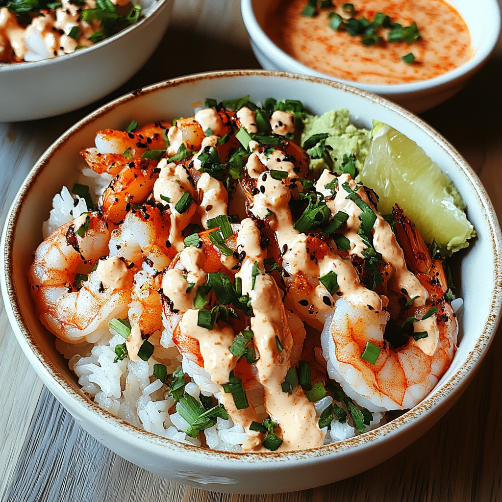 Shrimp Rice Bowls with Spicy Mayo