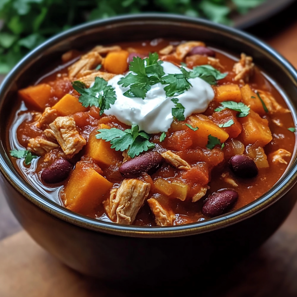 Slow Cooker Chicken and Sweet Potato Chili