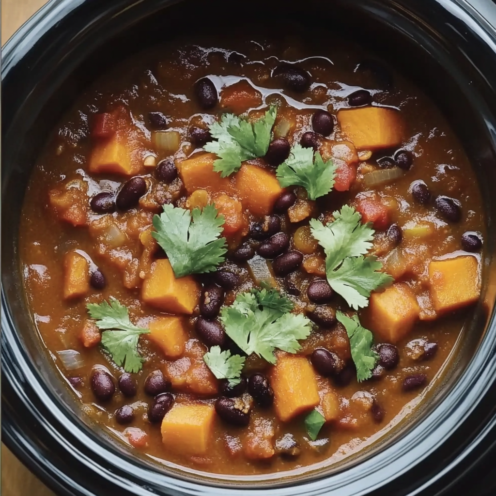 Slow Cooker Sweet Potato Black Bean Chili